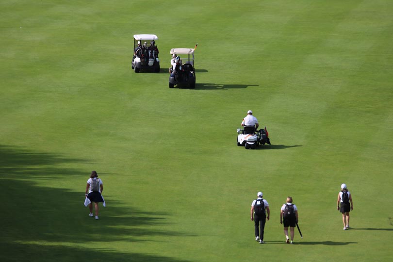 Das deutsche Team auf dem ersten Fairway