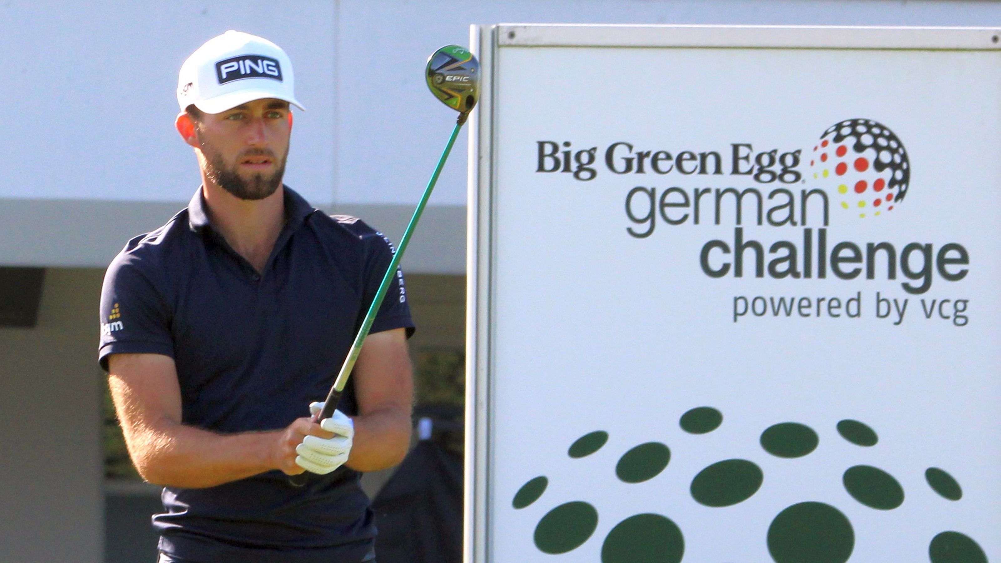 Der Engländer Bradley Bawden trägt Bart und spielt am Wochenende um den Sieg bei der Big Green Egg German Challenge powered by VcG im Wittelsbacher GC. © DGV/Kirmaier