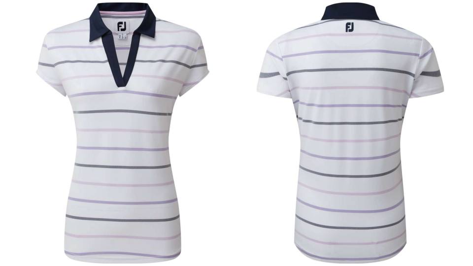 FootJoy Polo HSC Cap Sleeve Birdseye Stripe