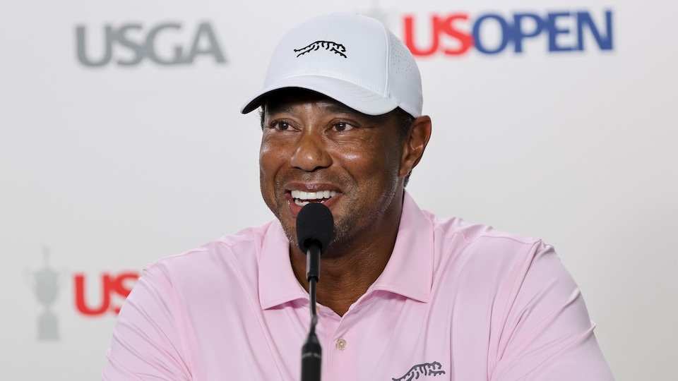 Gut gelaunt vor dem Start der US Open: Tiger Woods, dreifacher Champion des Turniers. 