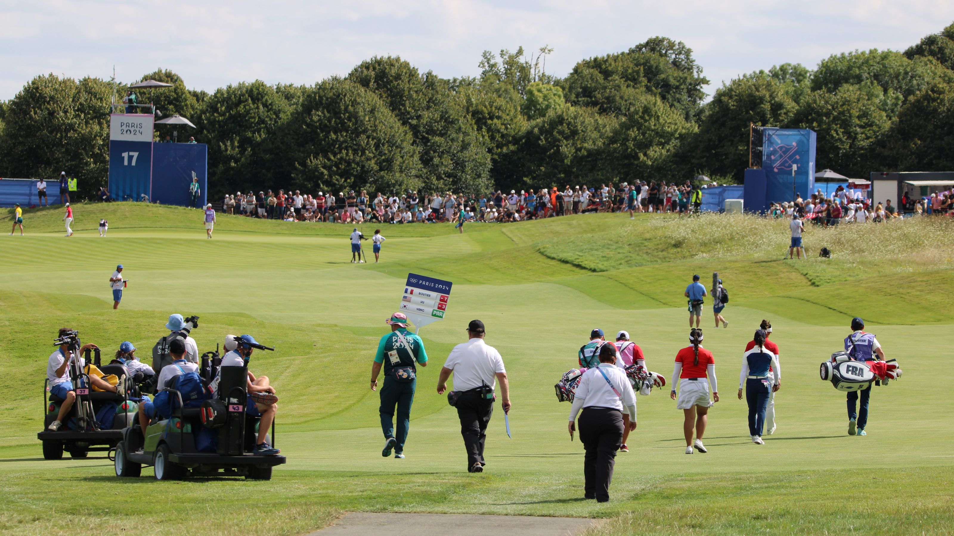 Impressionen von Runde eins des olympischen Damen-Turniers auf Le Golf National. © DGV/Kirmaier