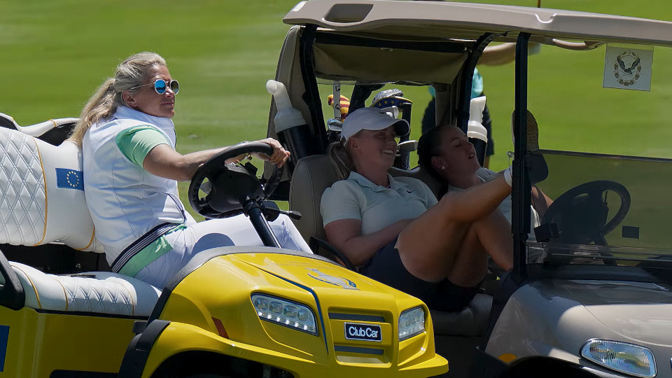 Sieht nach einer entspannten Trainingsrunde im RTJ Golf Club aus: Suzann Pettersen und die Schwedinnen Maja Stark und Linn Grant.