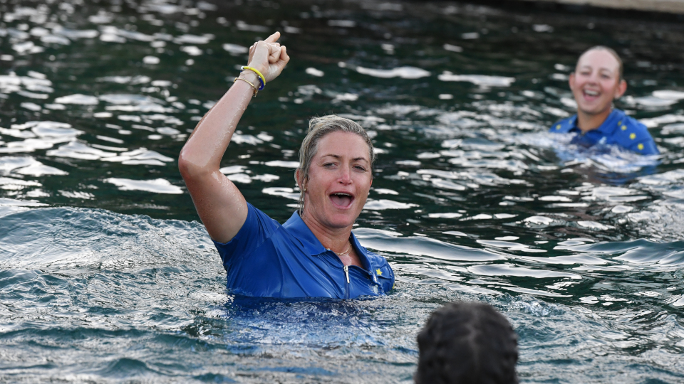 Suzann Pettersen nach dem Erfolg beim Solheim Cup 2023.