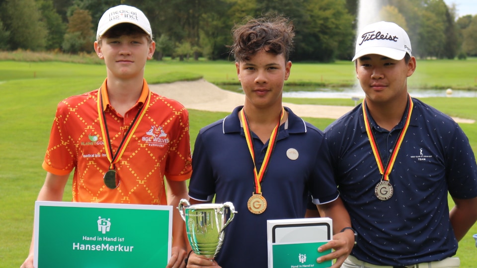 Das Podium: Colin Bärmann, Michael Mayer und Jingchen Feng 