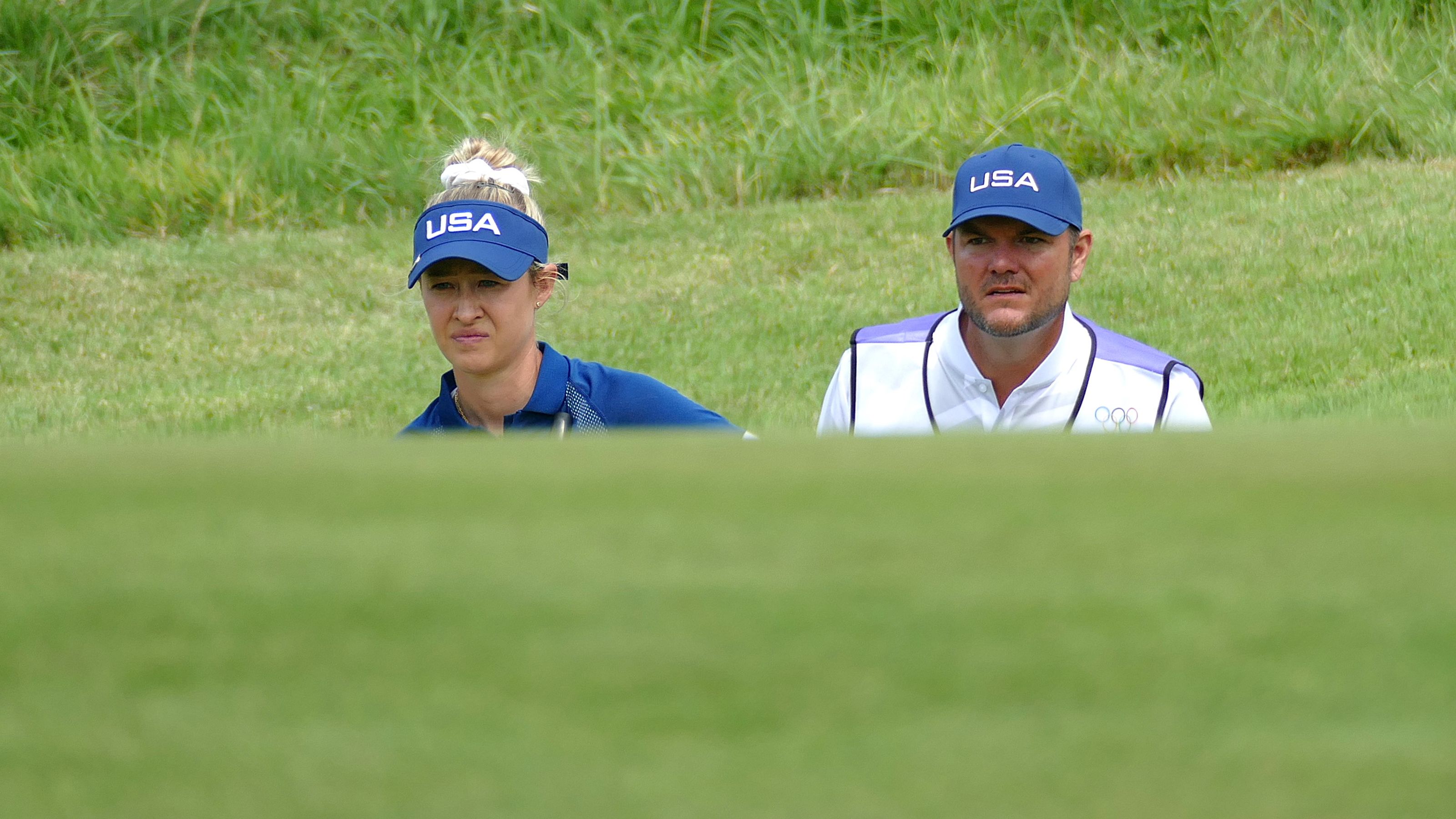 Erinnerungen an Olympia 2024 in Paris: Nelly Korda mit Caddie Jason McDede © DGV/Kirmaier