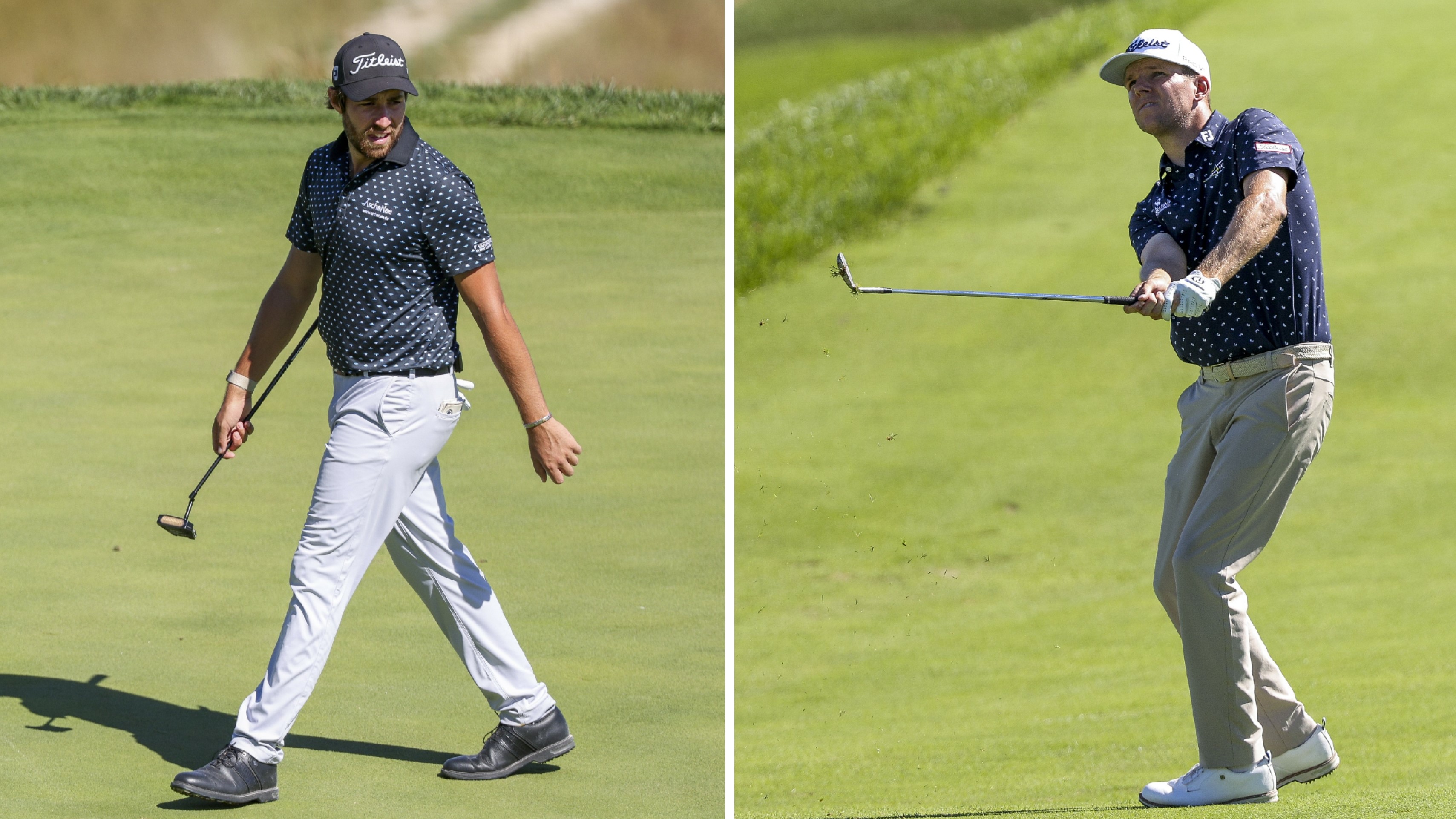 Im Partner-Look ins Saisonfinale? Thomas Rosenmüller (l.) und Jeremy Paul sind stark in die Korn Ferry Tour Championship gestartet. © Mike Mulholland/Getty Images