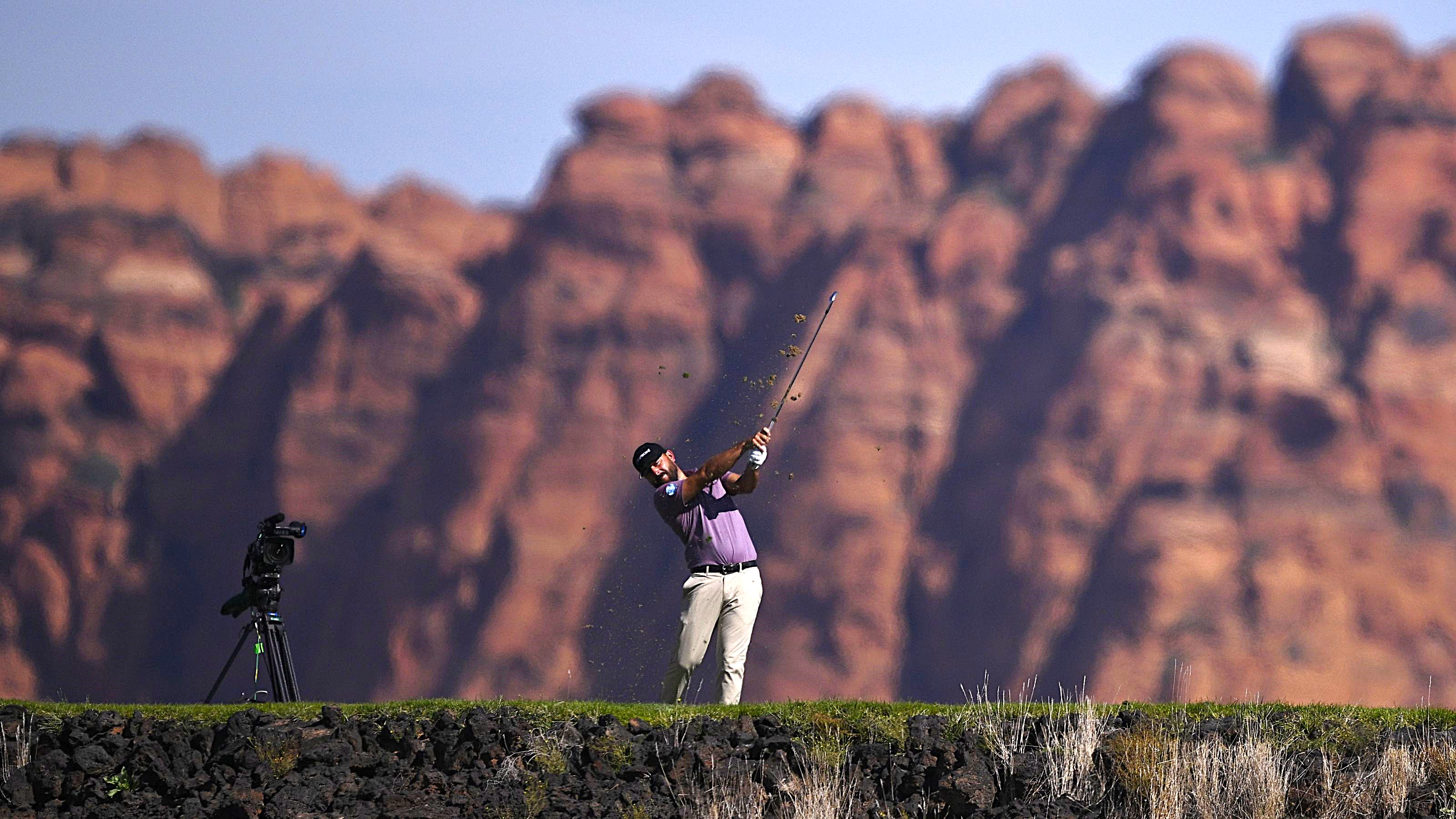 Außergewöhnliche Kulisse: Stephan Jäger erwischt bei der Premiere der Black Desert Championship in Utah einen hervorragenden Start. © Orlando Ramirez/Getty Images