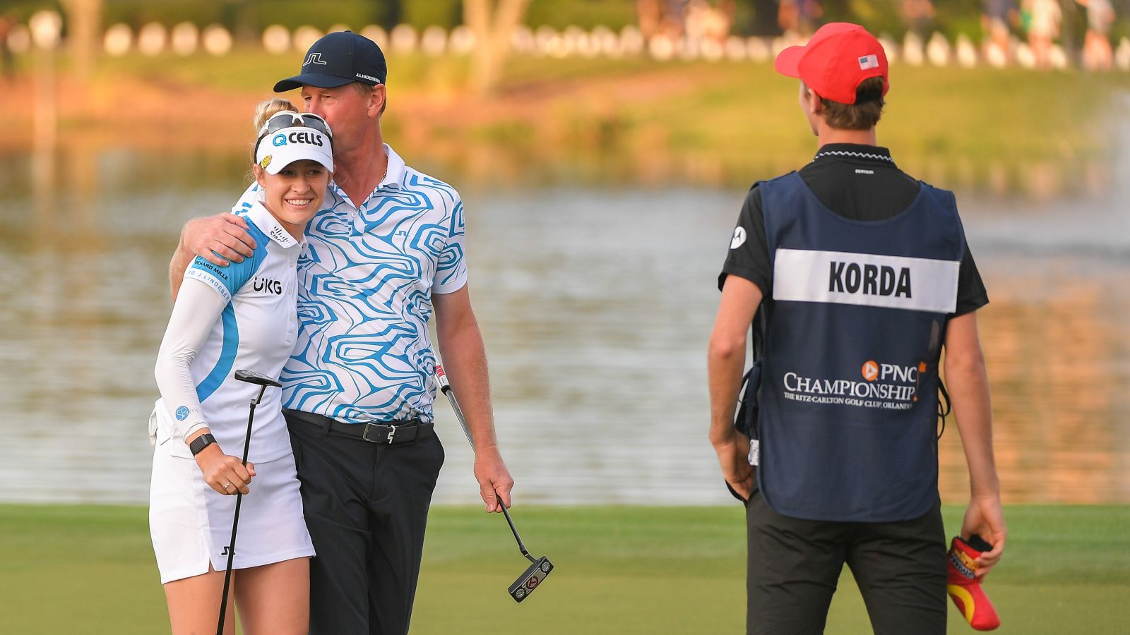 Früher Tennis-Weltstar, jetzt stolzer Golf-Papa: Petr Korda mit Tochter Nelly © Ben Jared/Getty Images