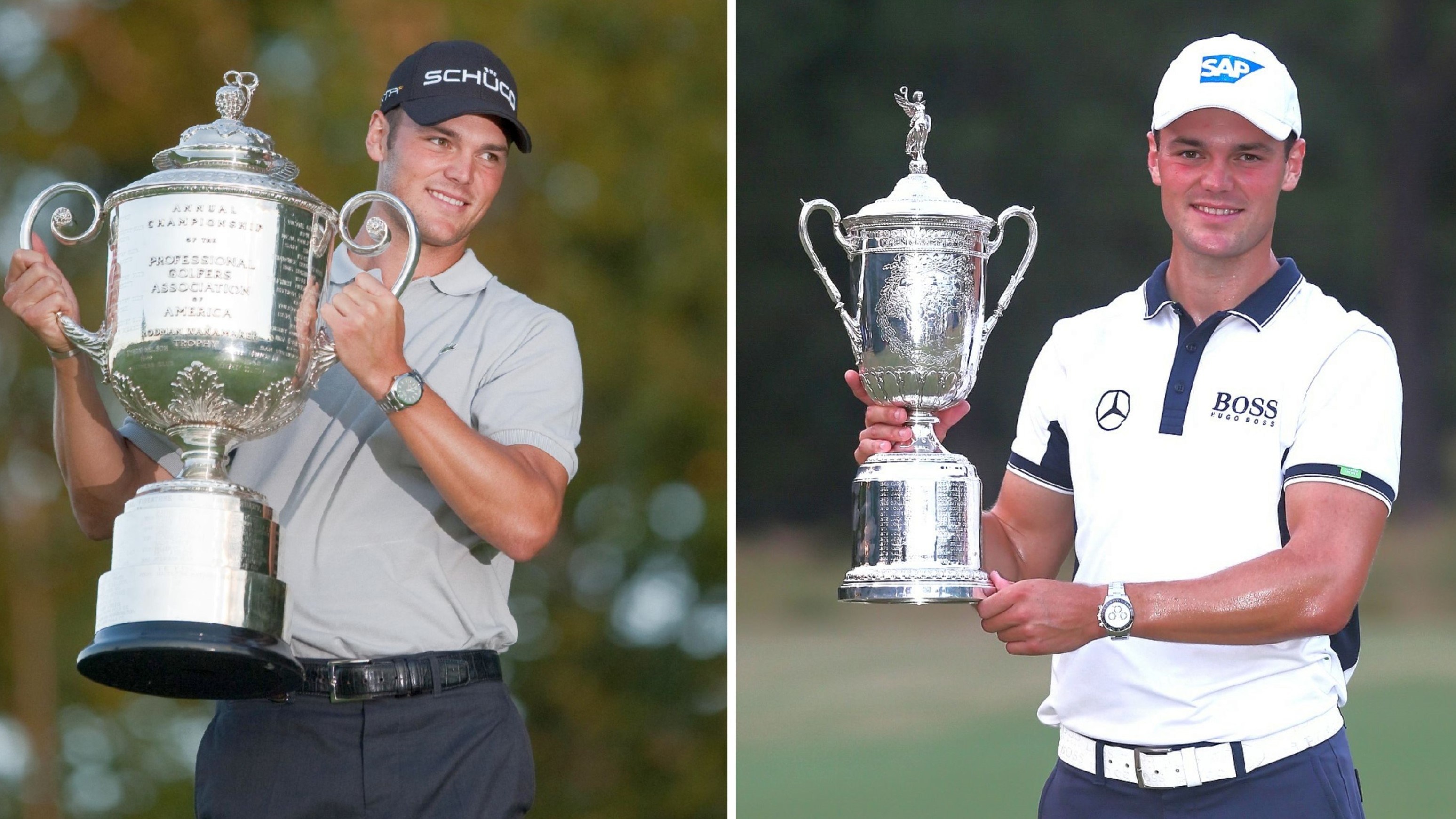 Zweifacher Major-Sieger: Martin Kaymer gewann 2010 die PGA Championship (l.) und vier Jahre später die US Open.