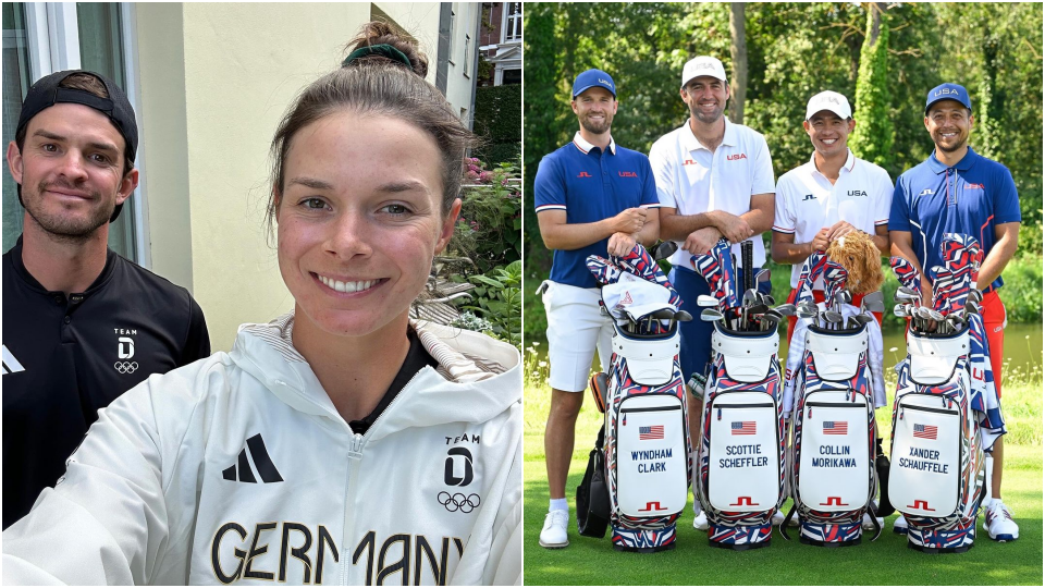 Esther Henseleit für Team Deutschland und das US-Quartett im Olympia-Outfit.