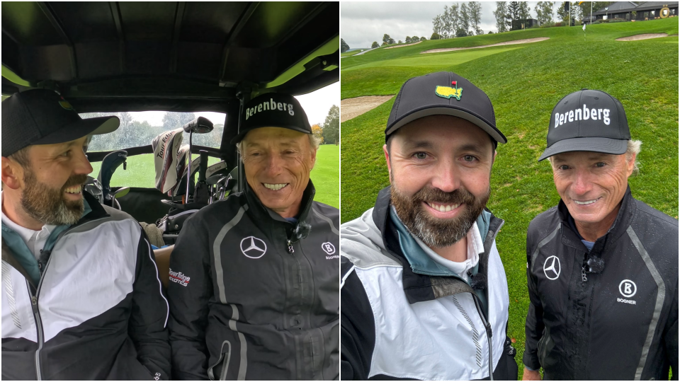 Hatten eine gute Zeit auf dem Platz: Rick Shiels und Bernhard Langer.